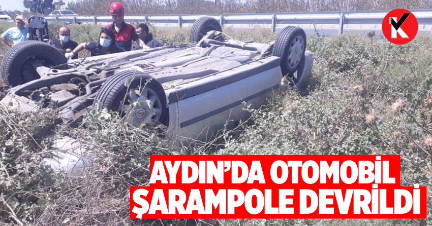 Aydın’da otomobil şarampole devrildi: 2 yaralı