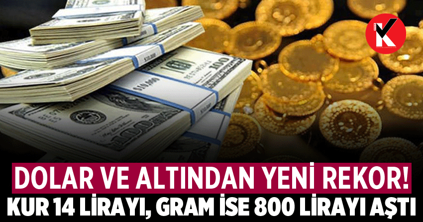 Dolar ve altından yeni rekor: Kur 14 lirayı, gram ise 800 lirayı aştı