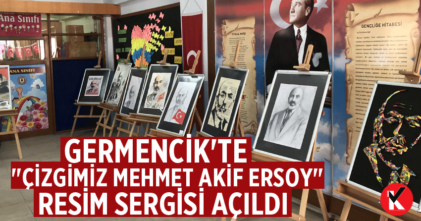 Germencik'te "Çizgimiz Mehmet Akif Ersoy" resim sergisi açıldı