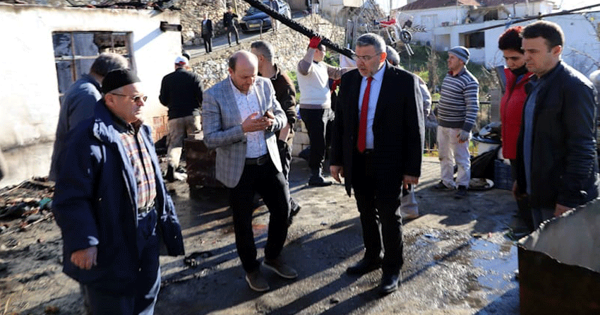 Başkan Güler, Akçaköy'de evi yanan aileyi ziyaret etti