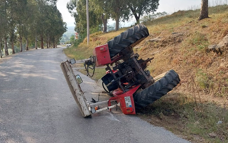 Aydın’da traktör devrildi