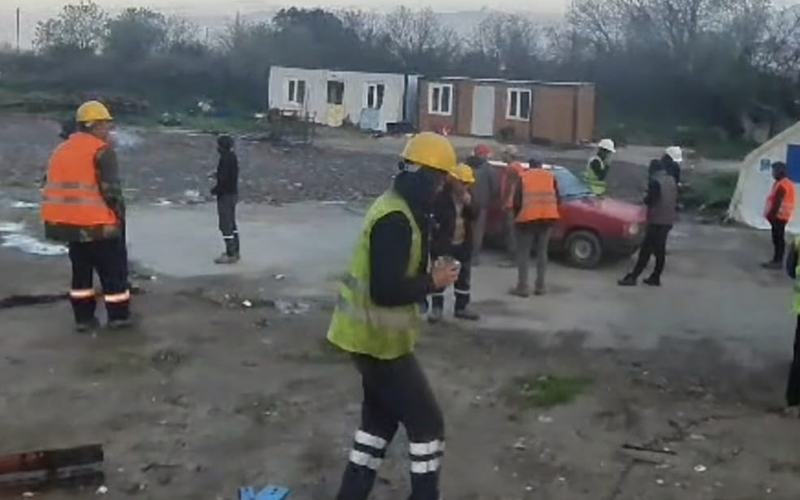 Aydın Denizli otoyolu inşaatında işçiler iş bıraktı