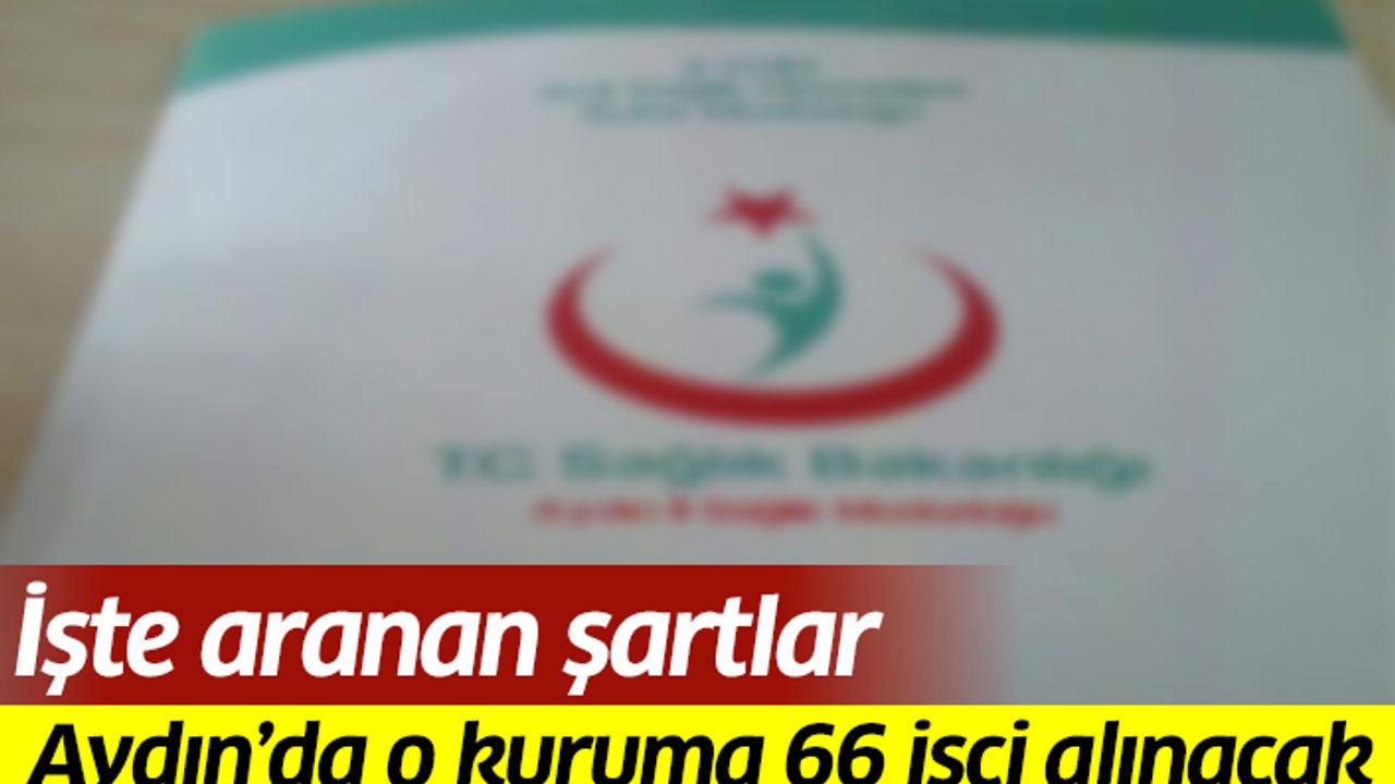 Aydın'da o kuruma 66 işçi alınacak