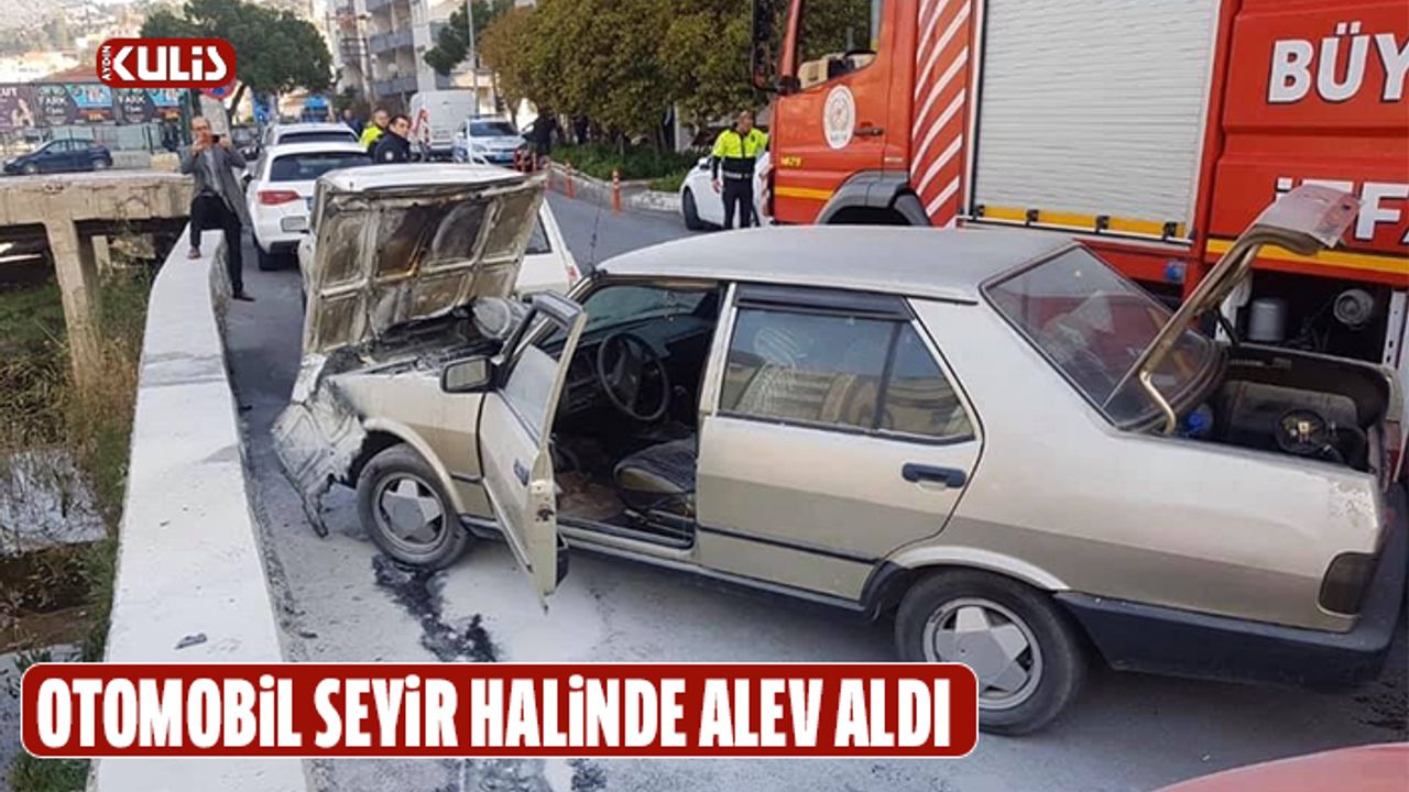 Aydın'da otomobil seyir halinde alev aldı