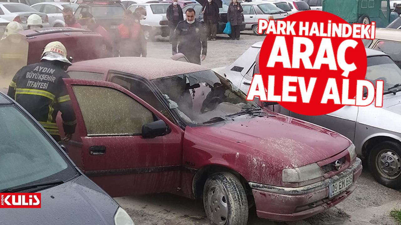 Aydın'da park halindeki araç alev aldı