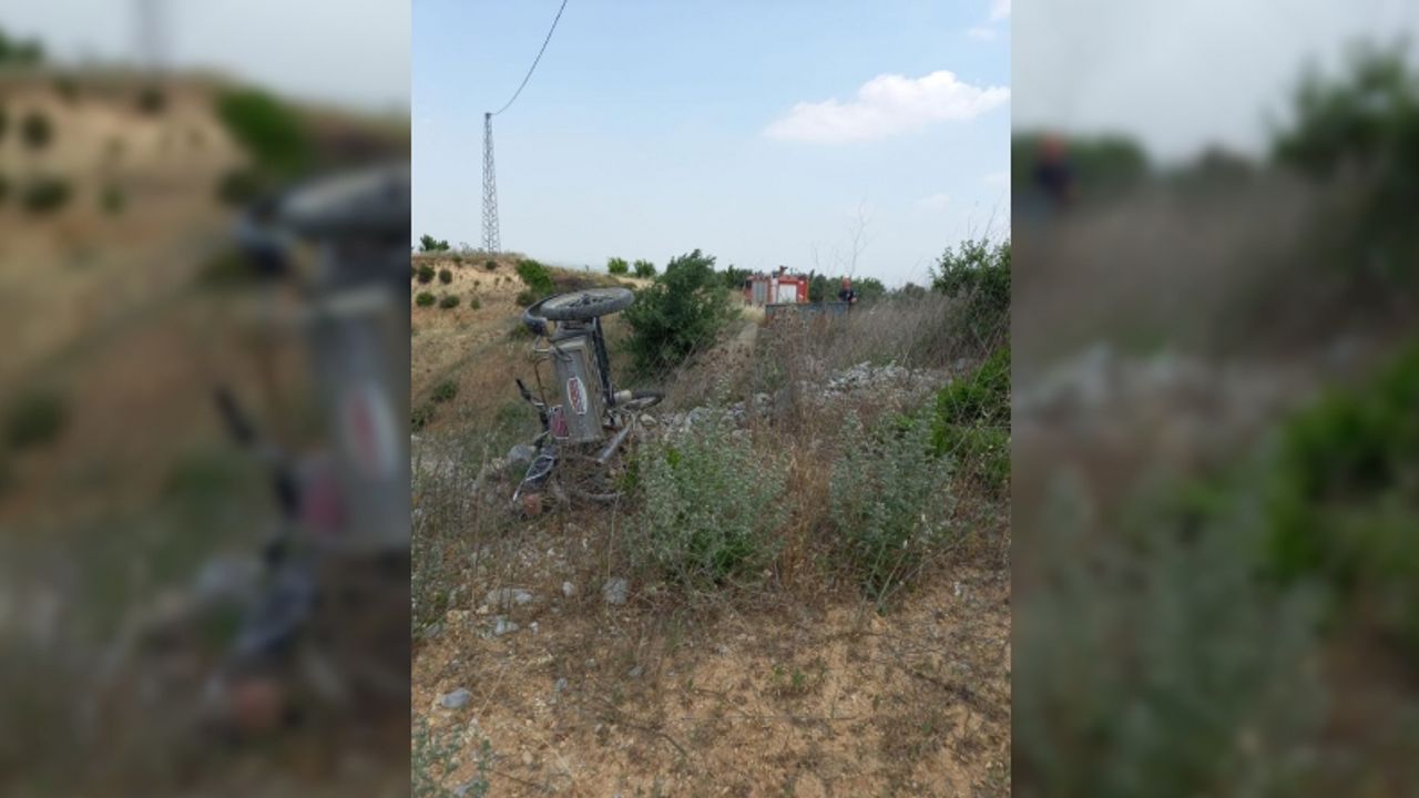 Manisa'da uçuruma yuvarlanan motosikletli yaralandı