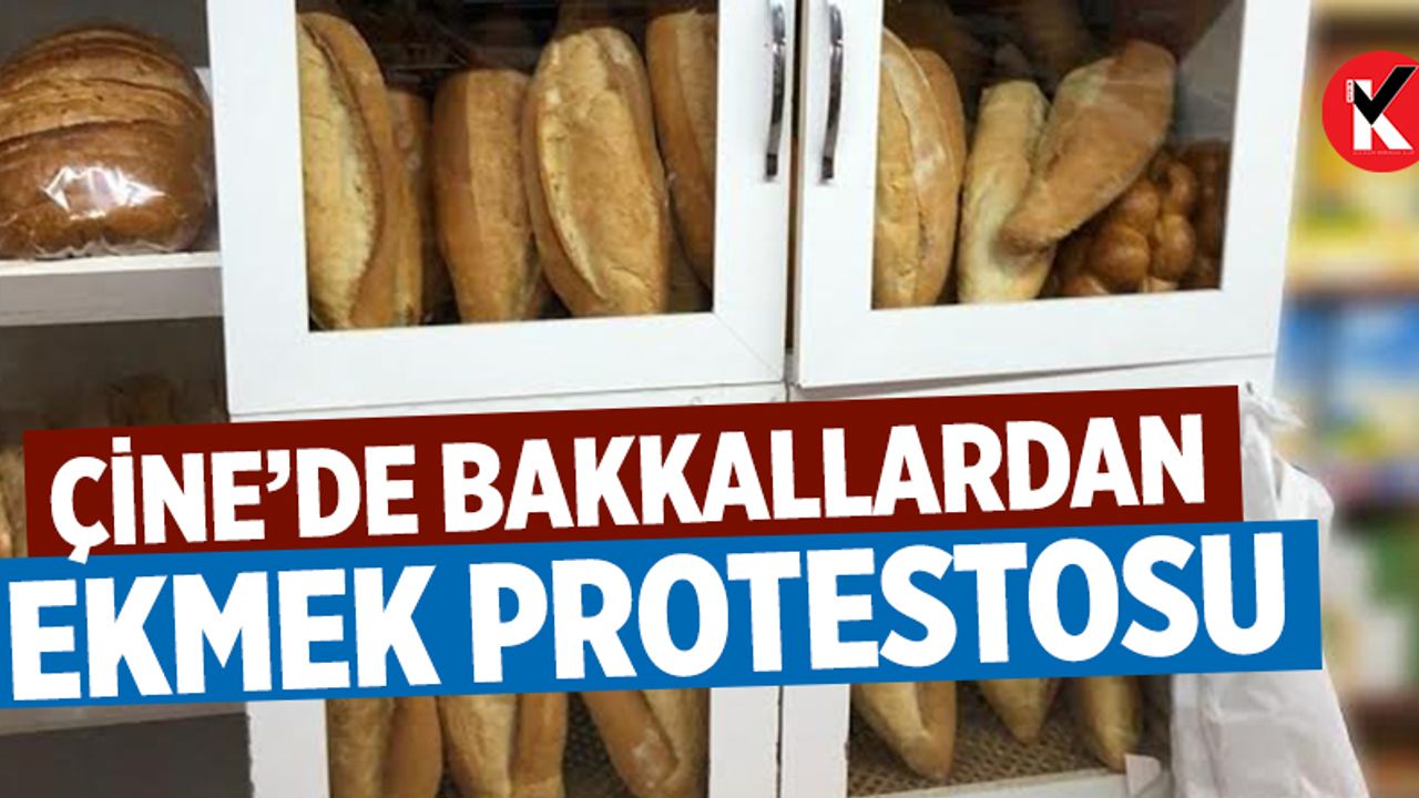 Çine’de bakkallardan ekmek protestosu
