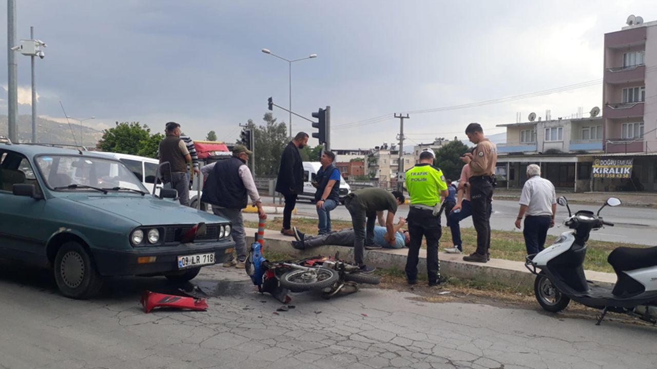 Çine'de kaza: Motosiklet sürücüsü yaralandı