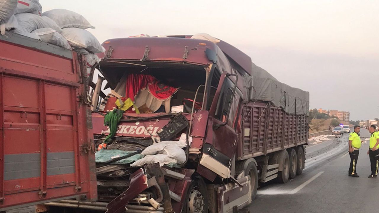 Aydın-İzmir Otoyolu'nda 2 kamyon çarpıştı: 1'i ağır 4 yaralı
