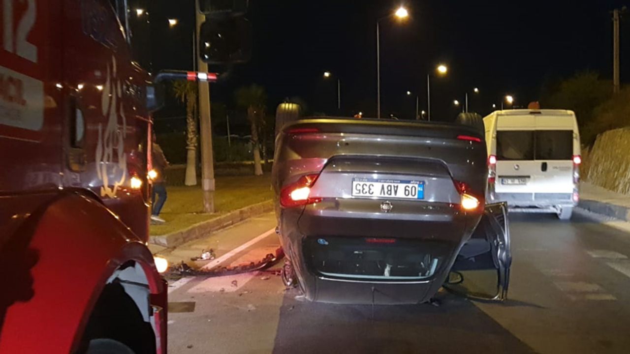 Flaş haber: Aydın’da otomobil ters döndü