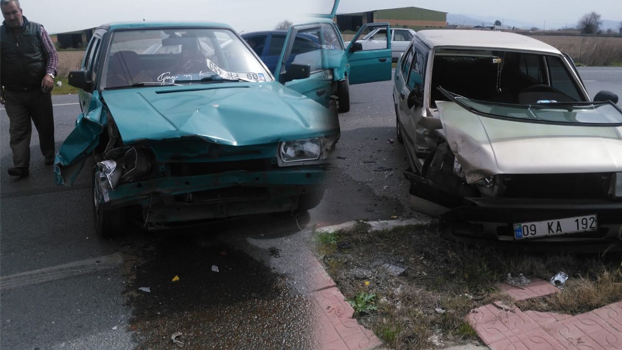 Aydın'da 2 otomobil çarpıştı