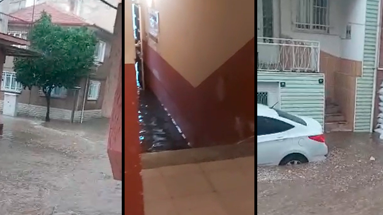 Nazilli'de apartmanları su bastı