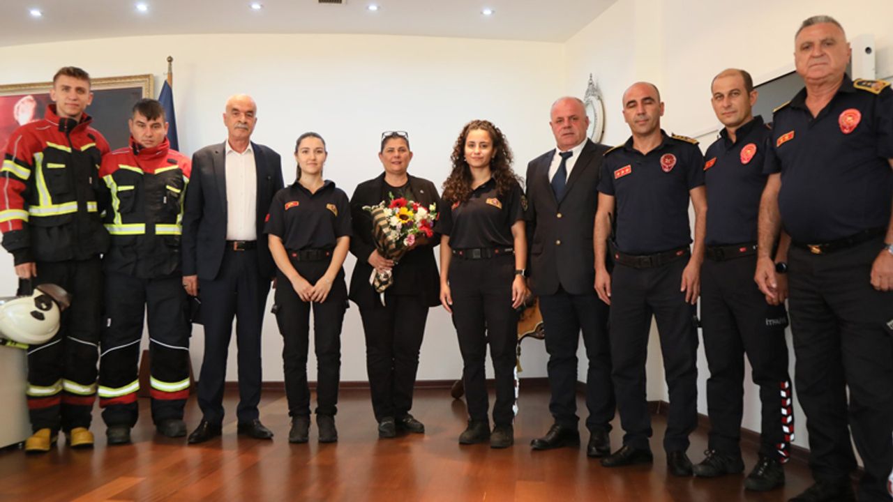 Büyükşehir belediyesi itfaiyecilerinden Çerçioğlu'na ziyaret