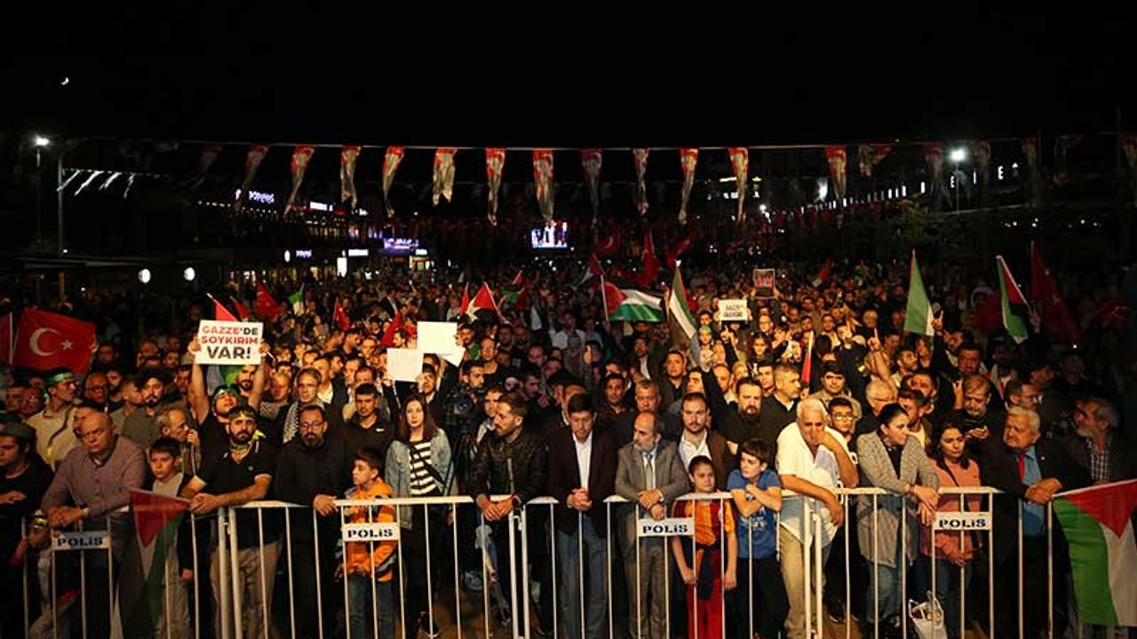 Aydın'da Filistin'e destek yürüyüşü