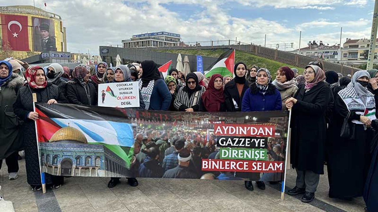 Aydın'da İsrail'in Gazze'ye yönelik saldırıları protesto edildi