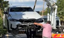Aydın’da otomobil orta refüje çarparak ters döndü