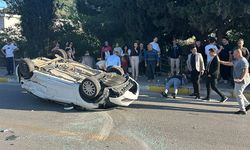 Aydın'da takla atan otomobildeki 5 kişi yaralandı