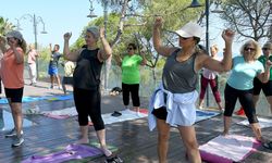 Güvercinada Kalesi’nde  pilates keyfi