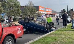 Aydın’da otomobil takla attı