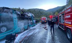 Aydın’da araç yüklü TIR’da yangın