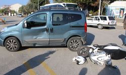 Aydın'da ticari araçla motosiklet çarpıştı