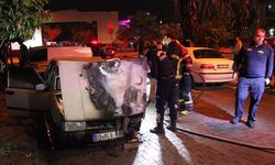 Aydın’da park halindeki otomobil küle döndü