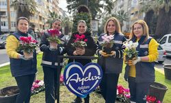 Aydın çiçek ve kalplerle süslendi