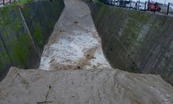 Tabakhane Deresi yağışla birlikte coştu