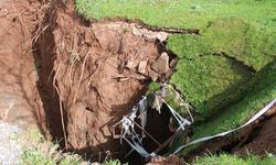 Aydın'da yol çöktü