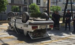 Aydın’da otomobil takla attı