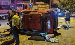 Aydın’da otomobil takla attı