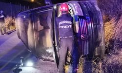 Aydın'da devrilen araçta sıkışan sürücü kurtarıldı