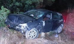 Aydın’da otomobil tarlaya uçtu
