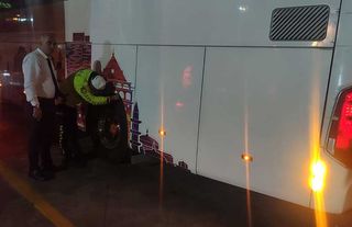 Aydın'da şehirler arası yolda kış lastiği denetimi yapıldı