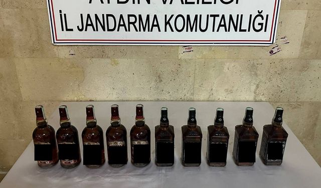 Germencik’te bir araçta kaçak viski ele geçirildi