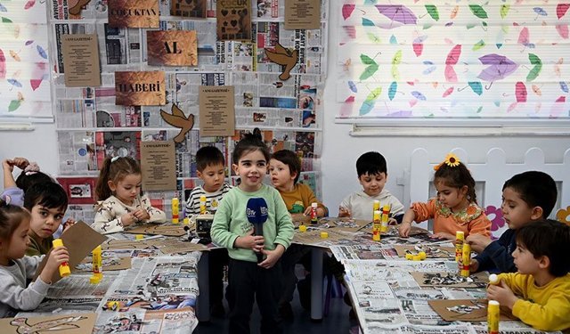 Geleceğin spikerleri Çocuk Gelişim Merkezi’nde mikrofon başına geçti
