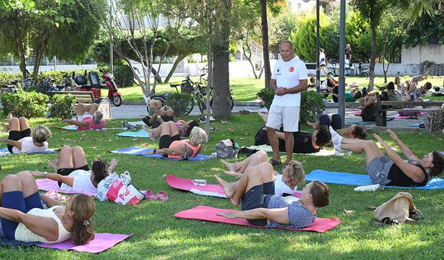 Davutlar Ve Güzelçamlı'da her sabah spor coşkusu yaşanıyor