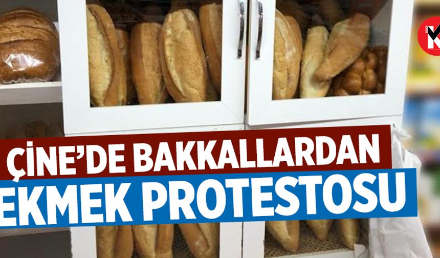 Çine’de bakkallardan ekmek protestosu