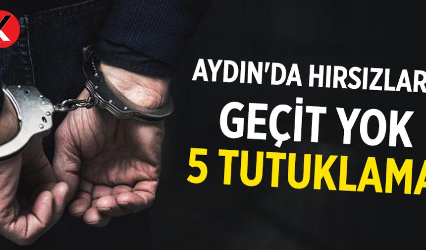 Aydın'da hırsızlara geçit yok: 5 tutuklama