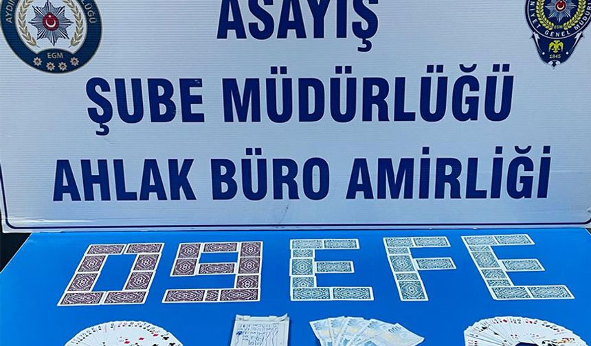 Aydın'da kumar oynayan 5 kişiye para cezası