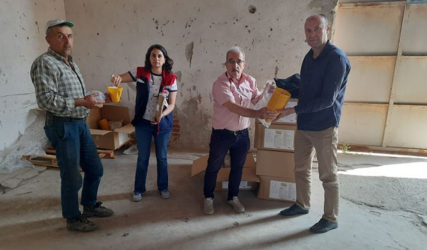Nazillili üreticilere 2 bin tuzak dağıtıldı