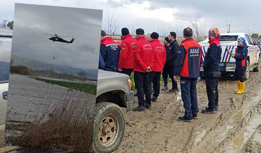 Aydın’da mahsur kalan vatandaş helikopterle kurtarıldı
