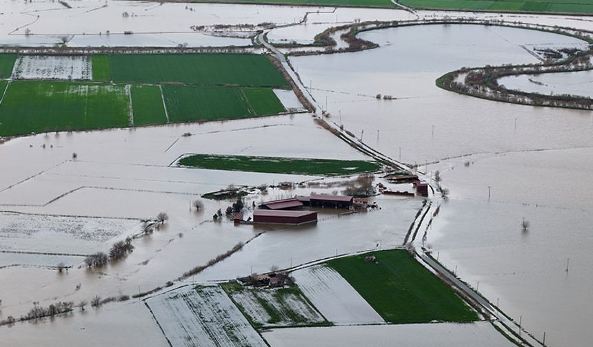 Aydın'daki taşkının izleri havadan görüntülendi