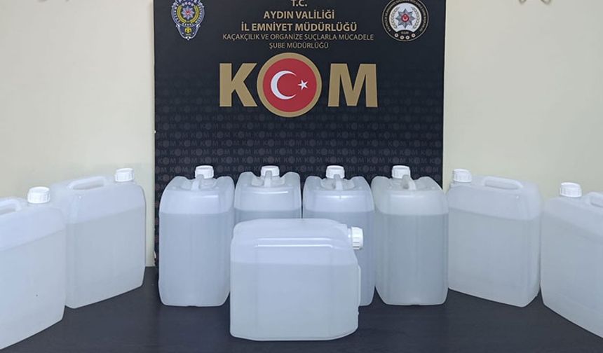 Aydın’da 45 litre etil alkol geçirildi