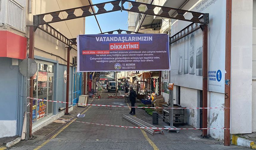 Bozdoğan’da Simit Pazarı Sokağı trafiğe kapatıldı