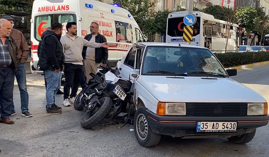 Aydın’da motosikletle otomobil çarpıştı