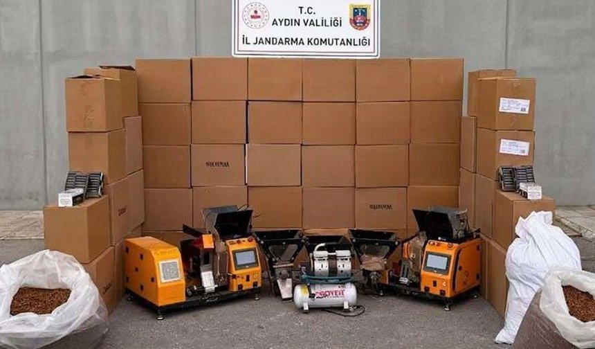 Aydın’da kaçak sigara imalathanesine baskın