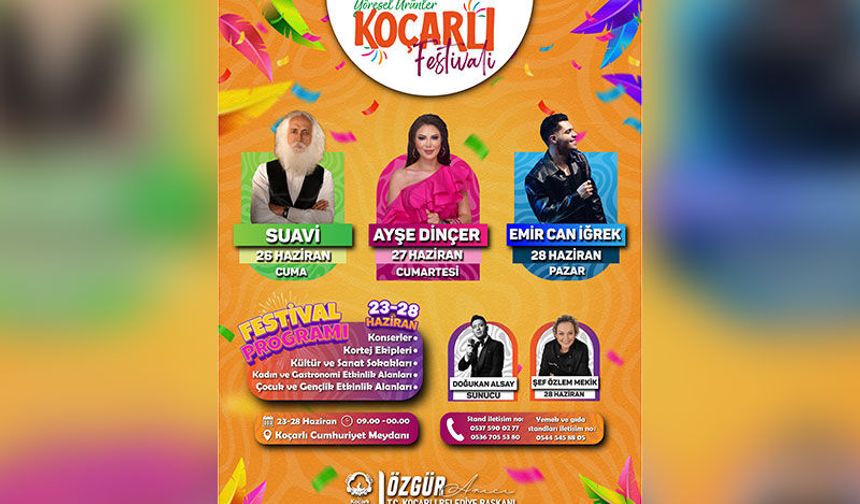 Koçarlı'da 6 gün sürecek festival için geri sayım başladı