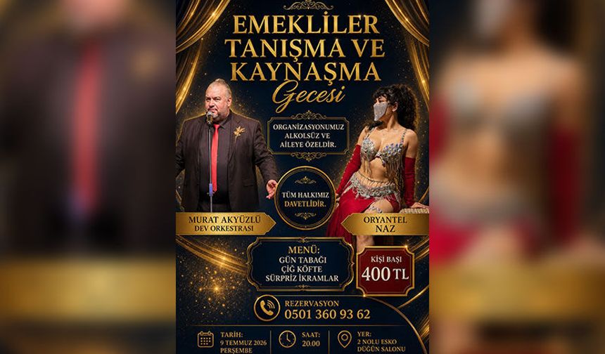 Aydın’da  “Emekliler Tanışma ve Kaynaşma Gecesi” düzenlenecek