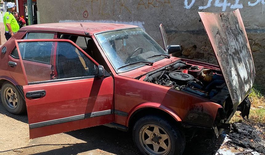 Nazilli'de otomobil yandı
